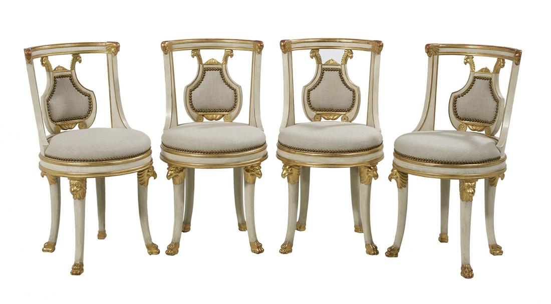 Four Neoclassical-Style Parcel-Gilt Side Chairs (1 of 2)