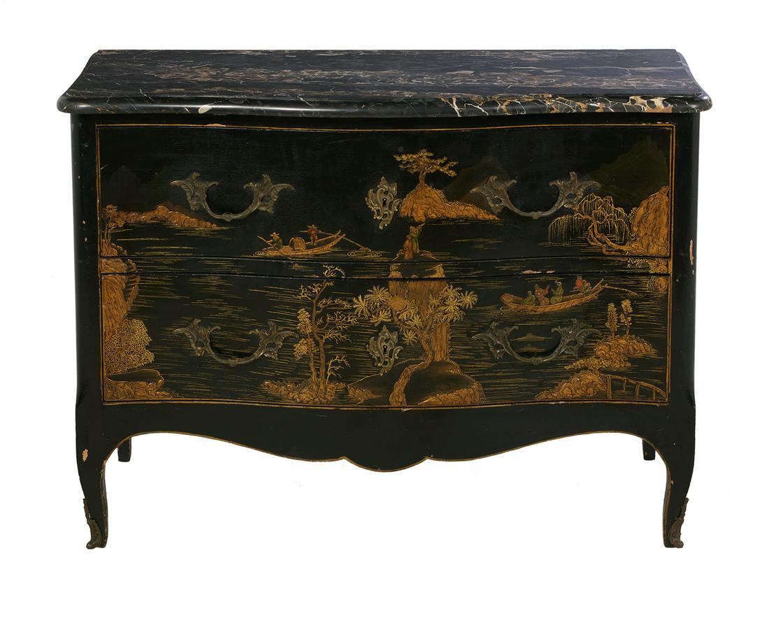 Louis XV-Style Portor Marble-Top Commode (1 of 3)