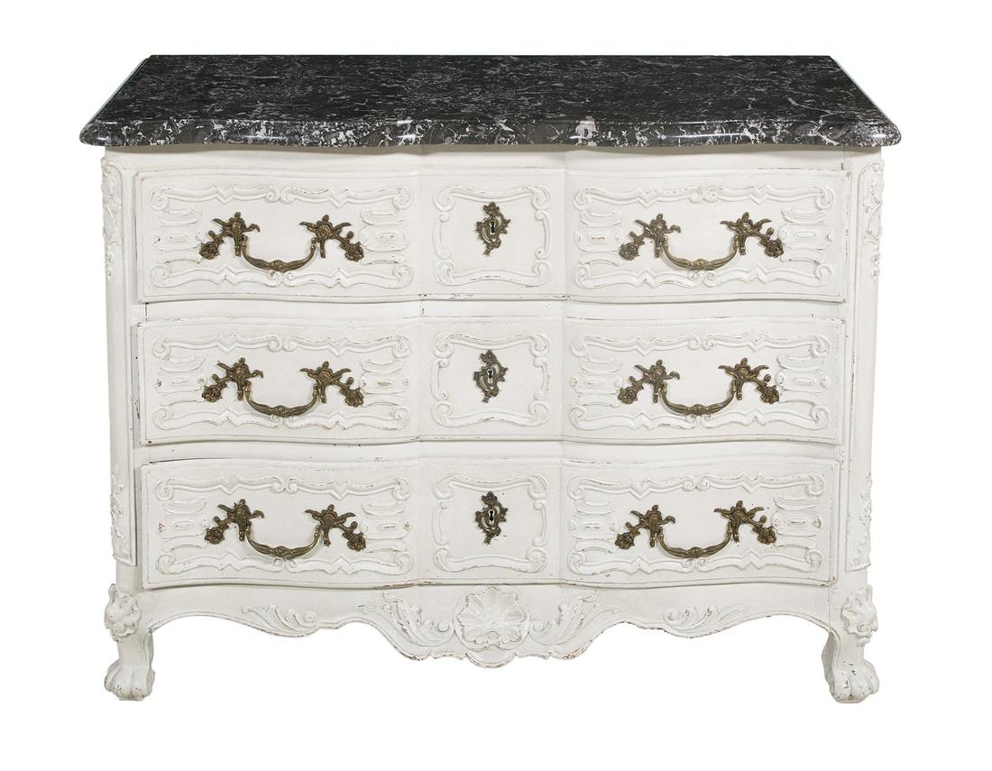 French Provincial Marble-Top Commode (1 of 2)