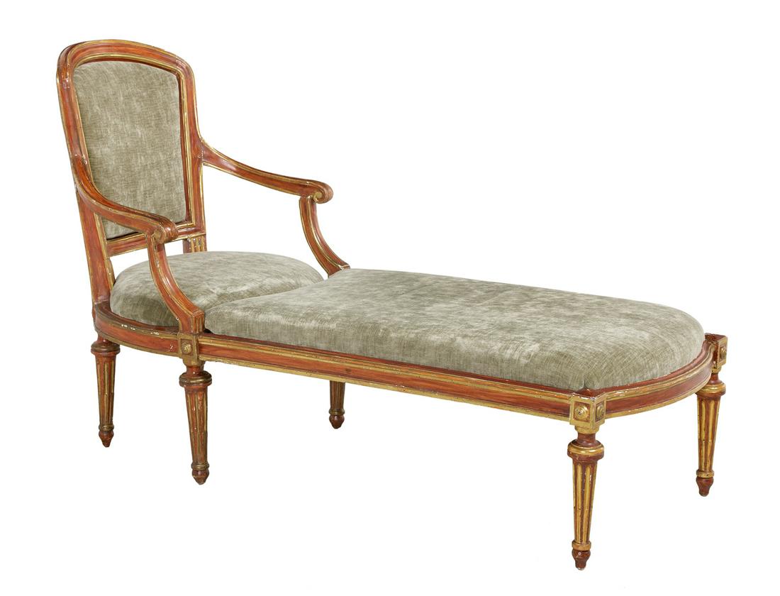 Louis XVI Parcel-Gilt Chaise Longue (1 of 2)