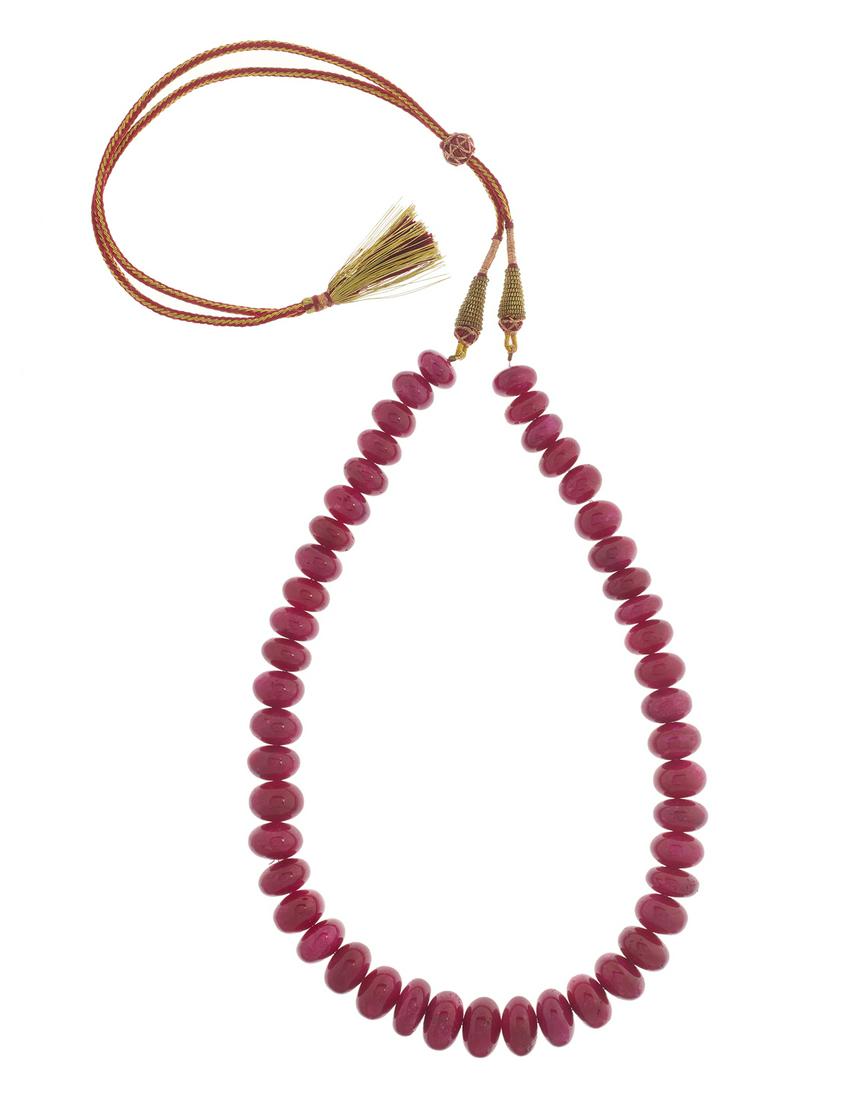 Indian Ruby Cabochon Necklace (1 of 1)