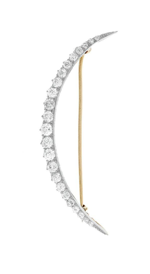 Marcus & Co. Edwardian Diamond Crescent Brooch (1 of 1)