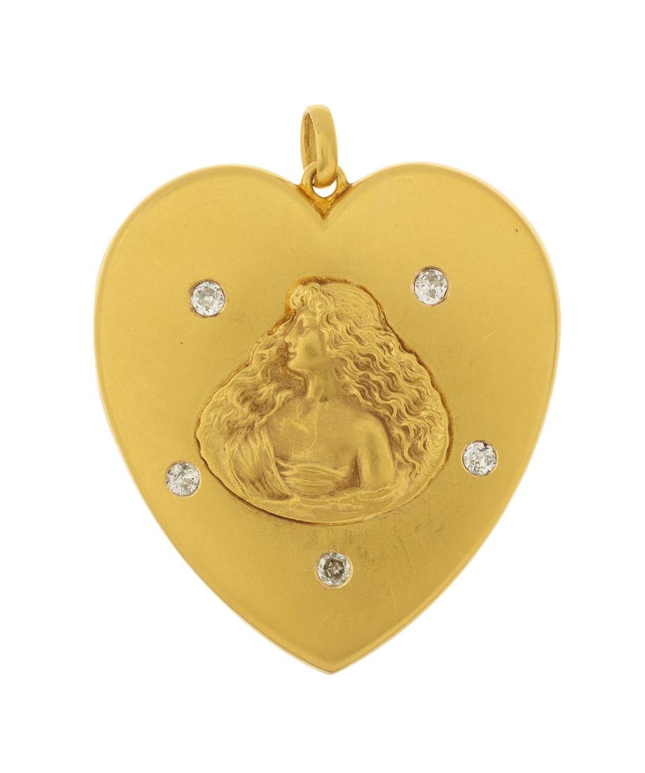 Large Antique Art Nouveau Diamond Locket (1 of 1)