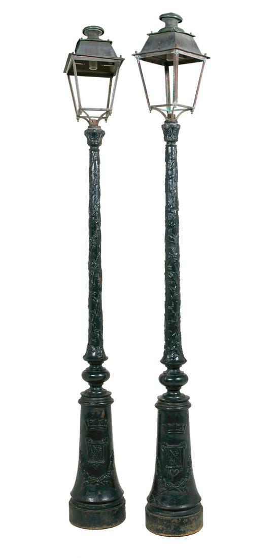 Pair of Cast Iron and Copper Street Lights (1 of 2)