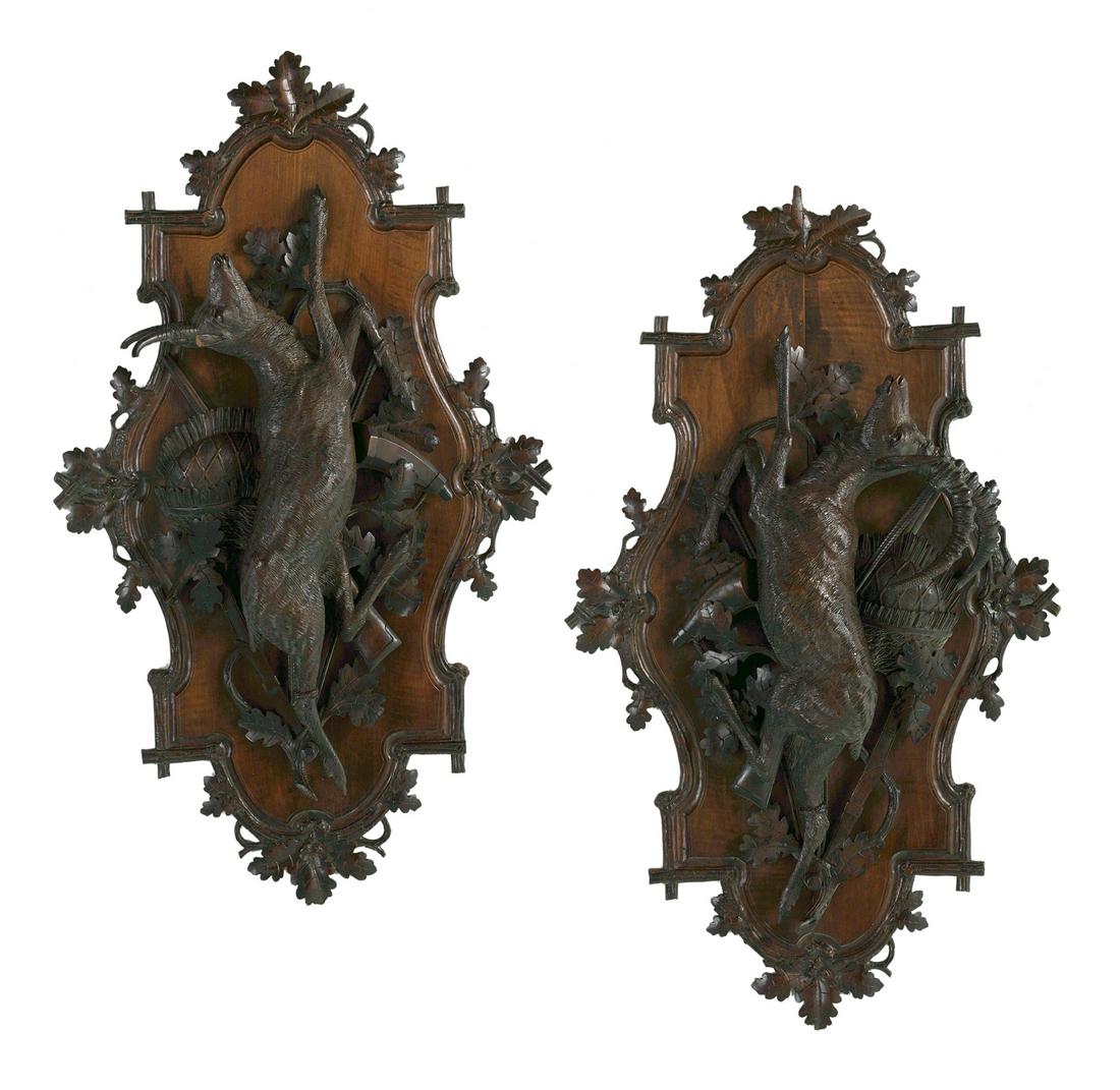 Pair of Black Forest "Nature Morte" Plaques (1 of 3)