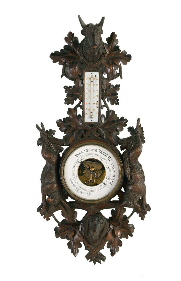 French "Nature Morte" Walnut Barometer (1 of 1)
