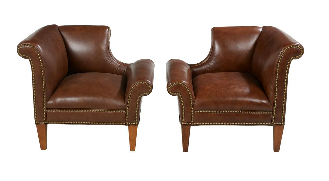 Pair of Leather "Fireside" Lounge Chairs (1 of 2)