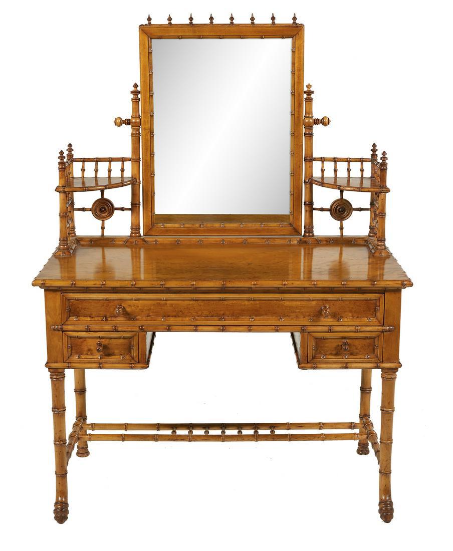 American Aesthetic Faux Bamboo Dressing Table (1 of 2)