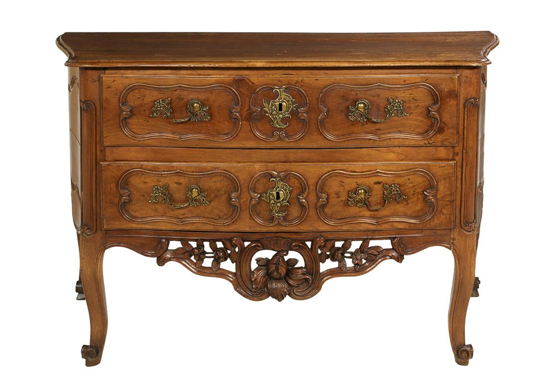 Provincial Louis XV-Style Fruitwood Commode (1 of 3)