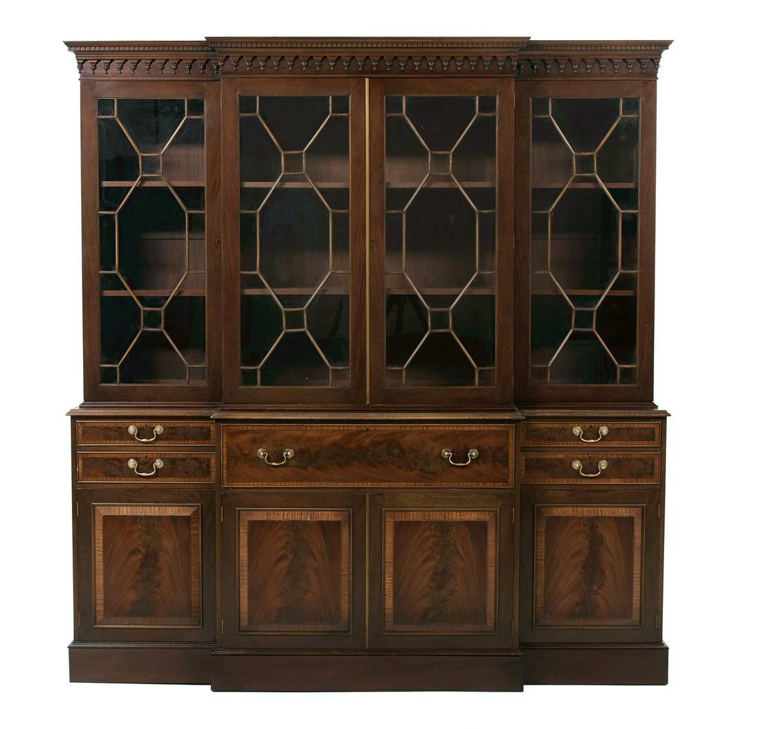 George III-Style Mahogany Breakfront Secretary (1 of 3)