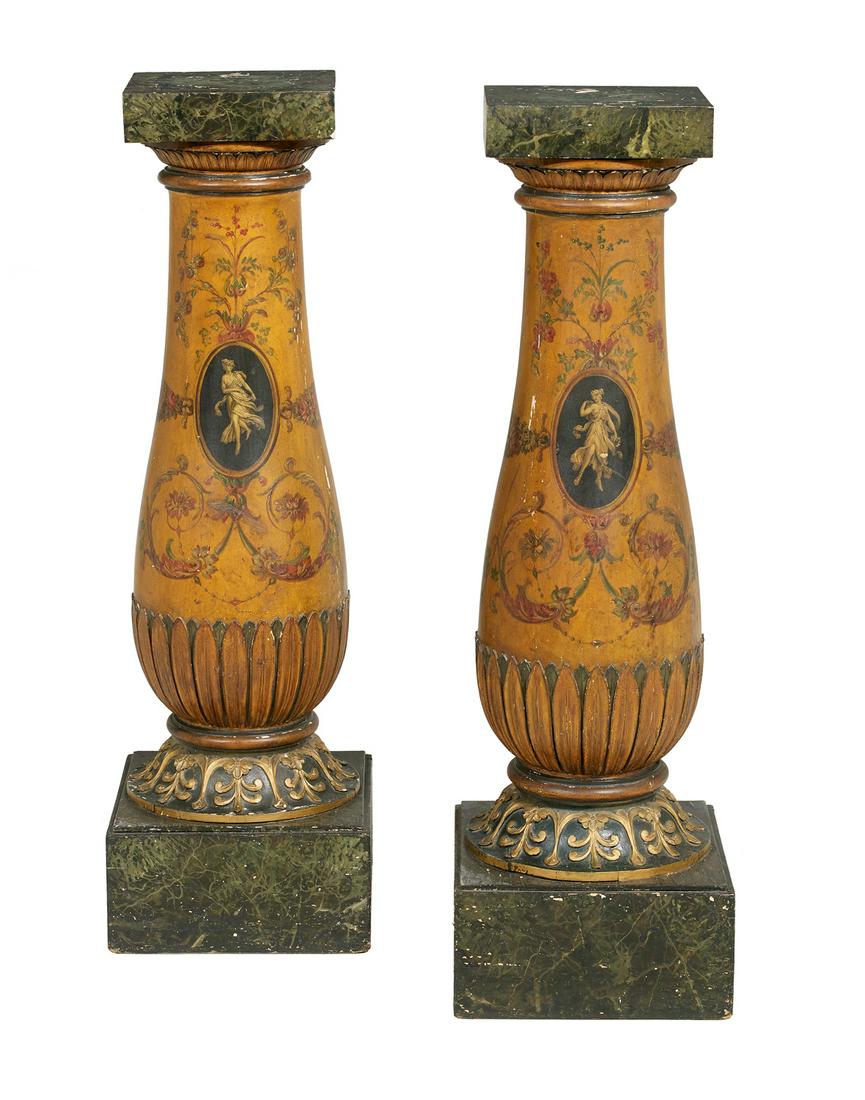 Pair of Polychromed Pedestals (1 of 1)