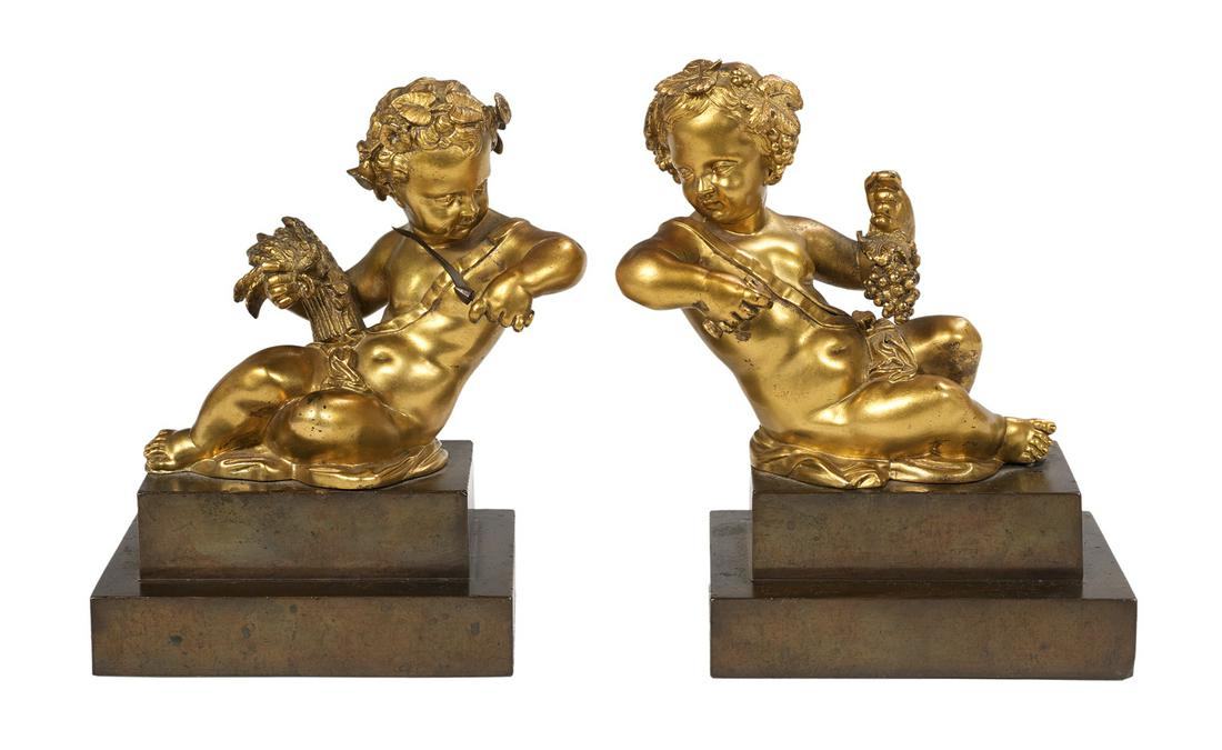 Pair of William IV Bronze Dore Figures (1 of 1)