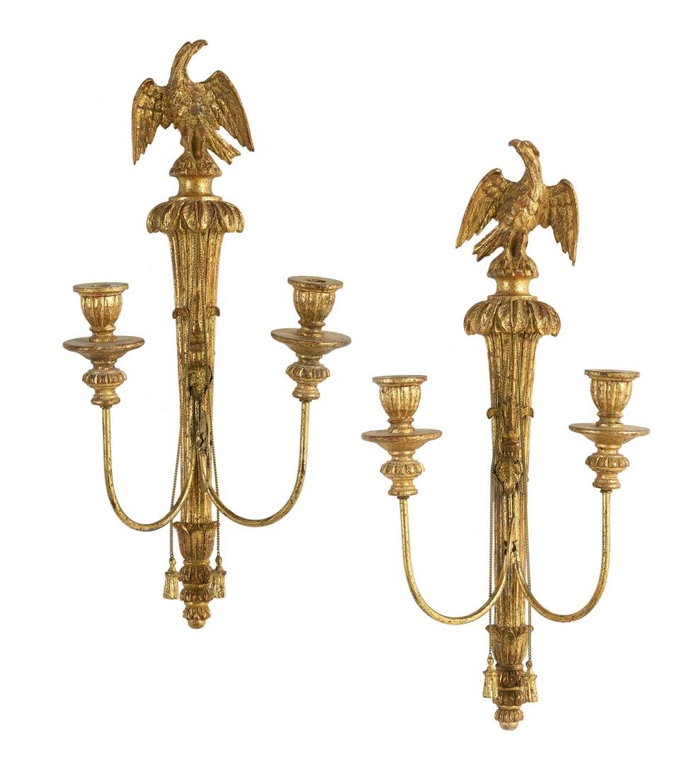 Pair of Carved Giltwood and Gilt-Metal Sconces (1 of 3)
