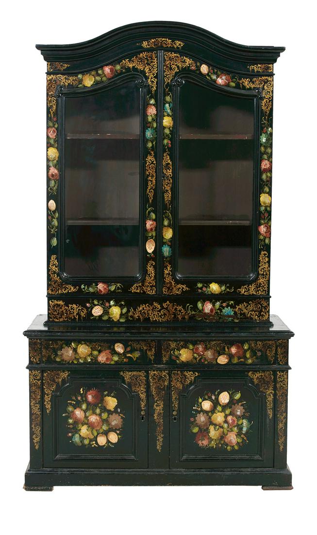 Victorian Ebonized and Paint-Decorated Cabinet (1 of 3)