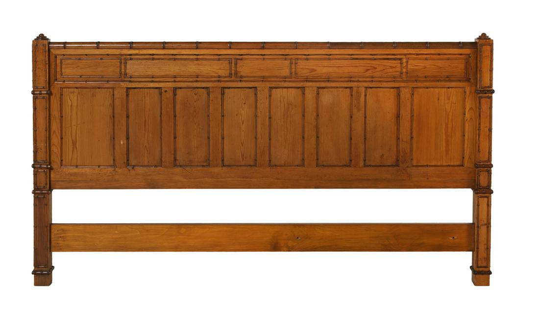 English Pine and Faux Bamboo King-Size Headboard (1 of 1)