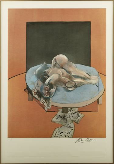 Francis Bacon (Irish, 1909-1992): Francis Bacon (Irish, 1909-1992) "Three Studies of the Human Body: Center Panel", 1980, lithograph in colors, signed lower right "Francis Bacon", numbered lower left "109/250", published by Marlboroug