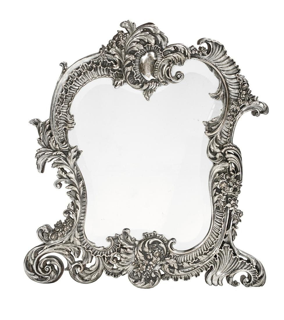 French Belle Epoque Silverplate Boudoir Mirror (1 of 1)