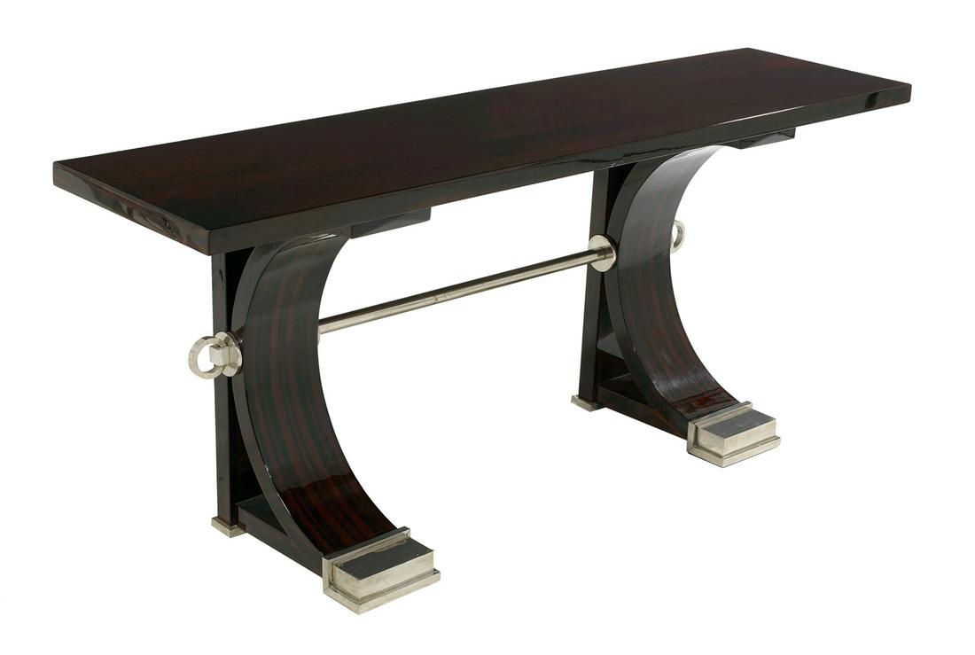 French Ebony and Walnut Console Table (1 of 2)