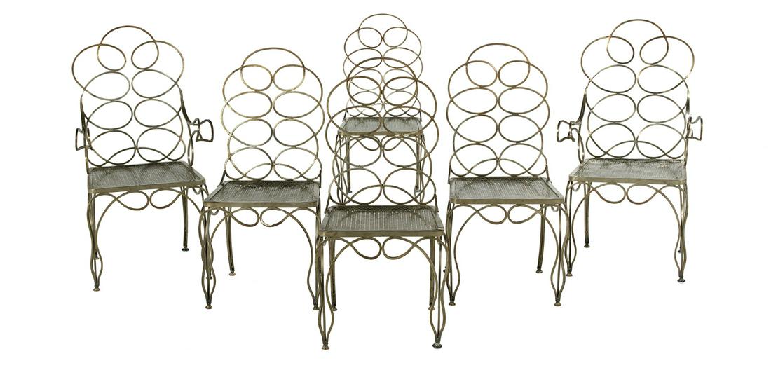 Six Vintage Steel "Loop" Garden Chairs (1 of 3)