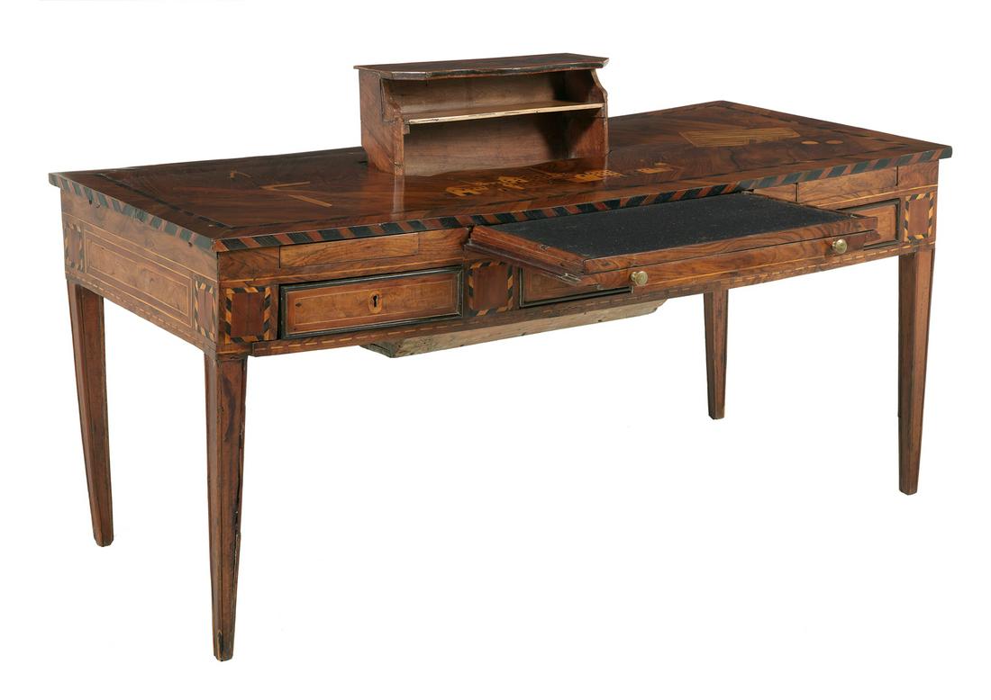 Italian Walnut and Mixed Woods Writing Table (1 of 4)