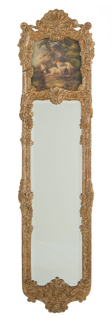 Painted Rococo-Style Trumeau Mirror (1 of 1)