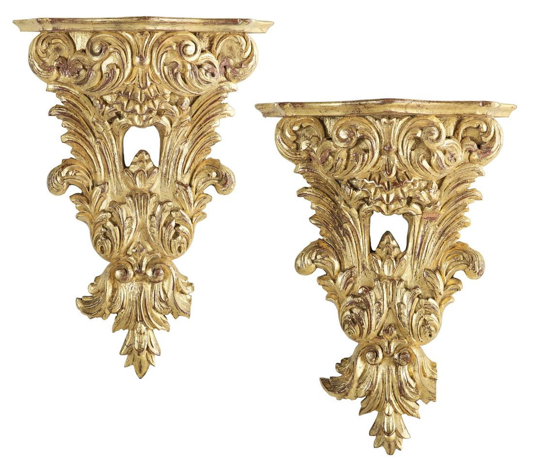 Pair of Rococo-Style Giltwood Wall Brackets (1 of 3)