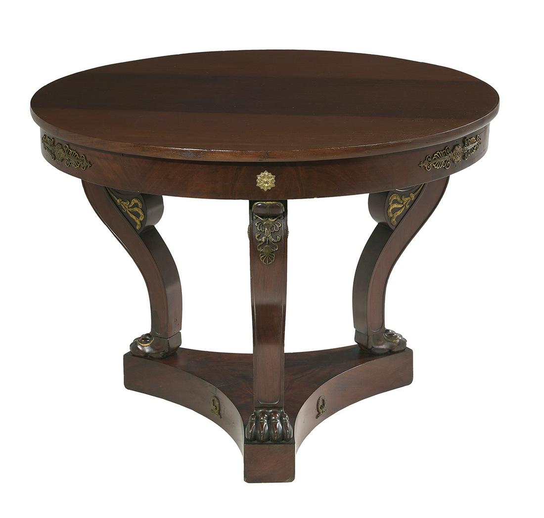 Empire-Style Ormolu-Mounted Mahogany Center Table (1 of 1)