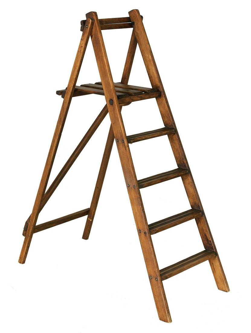 Stained Pine Folding Ladder (1 of 1)