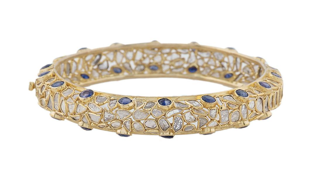 Diamond and Sapphire Bangle Bracelet (1 of 1)