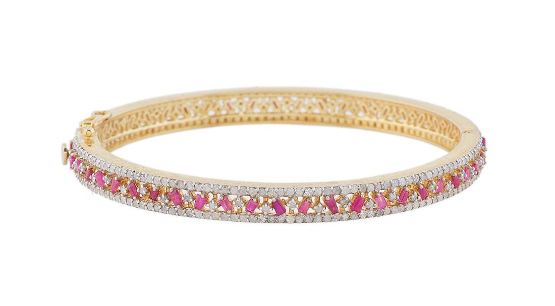 Ruby and Diamond Bangle Bracelet (1 of 1)