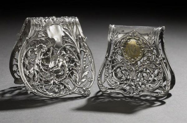 Two French Silver Asparagus Grips: Two French Silver Asparagus Grips, fourth quarter 19th century, including a good first standard (.950) silver example by Alphonse Debain, active Paris, 1883-1911, each half elaborately pierced and emb