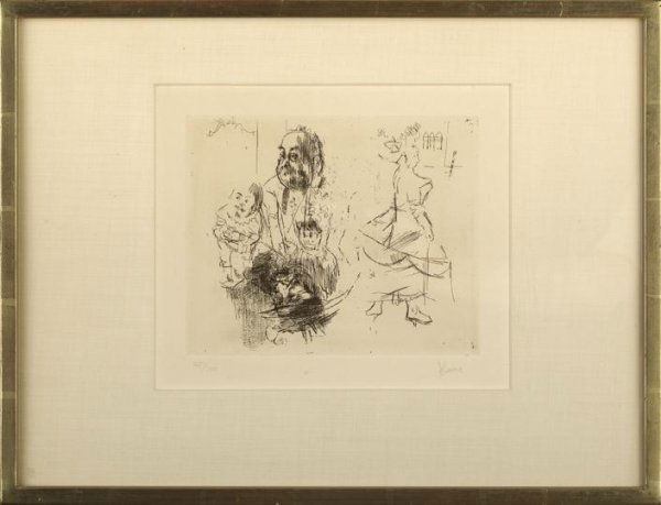 Jack Levine (American/New York, b. 1915): Jack Levine (American/New York, b. 1915) "Volpone II", 1964, etching on Arches paper, pencil signed lower right "J. Levine", numbered in pencil lower left "25/100", printed by Emiliano Sorini, New Yor