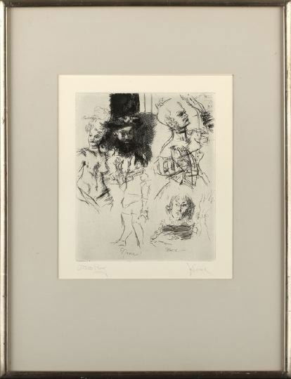 Jack Levine (American/New York, b. 1915): Jack Levine (American/New York, b. 1915) "Volpone III", 1964-1965, etching on Arches paper, pencil signed lower right "J. Levine", inscribed in pencil lower left "Artist Proof", printed by Emiliano So