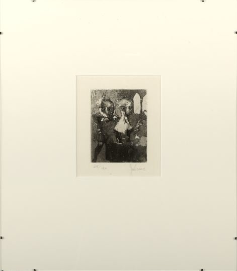 Jack Levine (American/New York, b. 1915): Jack Levine (American/New York, b. 1915) "La Toilette - Volpone IV", 1965, etching and lift-ground on Arches paper, pencil signed lower right "J. Levine", numbered lower left "68/120", printed by Atel