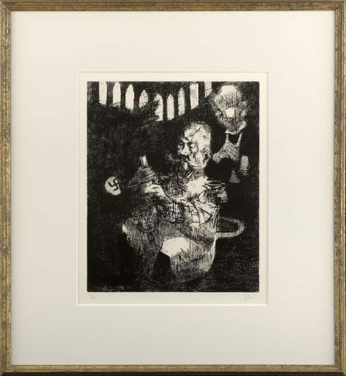 Jack Levine (American/New York, b. 1915): Jack Levine (American/New York, b. 1915) "The End of the Weimar Republic", 1967, etching and mezzotint on B. F. K. Rives paper, pencil signed lower right "J. Levine", numbered lower left "73/100", pri