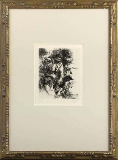 Jack Levine (American/New York, b. 1915): Jack Levine (American/New York, b. 1915) "Cain and Abel I", 1964, etching and drypoint on B. F. K. Rives paper, pencil signed lower right "J. Levine", numbered lower left "18/80", printed by Emiliano