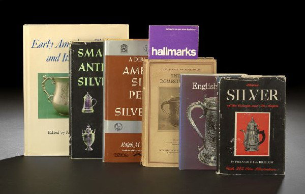 Group of Seven Books on Silver: Group of Seven Books on Silver, including A Directory of American Silver, Pewter and Silver Plate by Ralph M. and Terry H. Kovel, Early American Silver and Its Marks by Jane Bentley Kolter, English Do