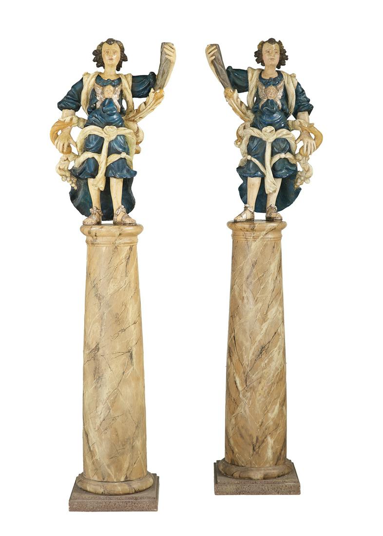 Pair of Italian Polychromed Figures (1 of 2)