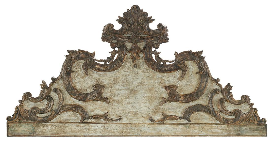 Venetian Polychromed and Parcel-Gilt Headboard (1 of 1)