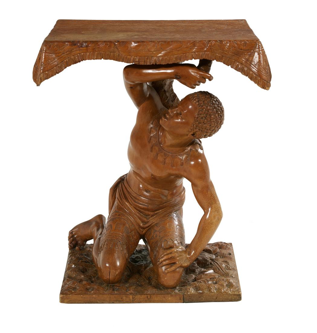 Venetian-Style Stained Hardwood Blackamoor Table (1 of 3)