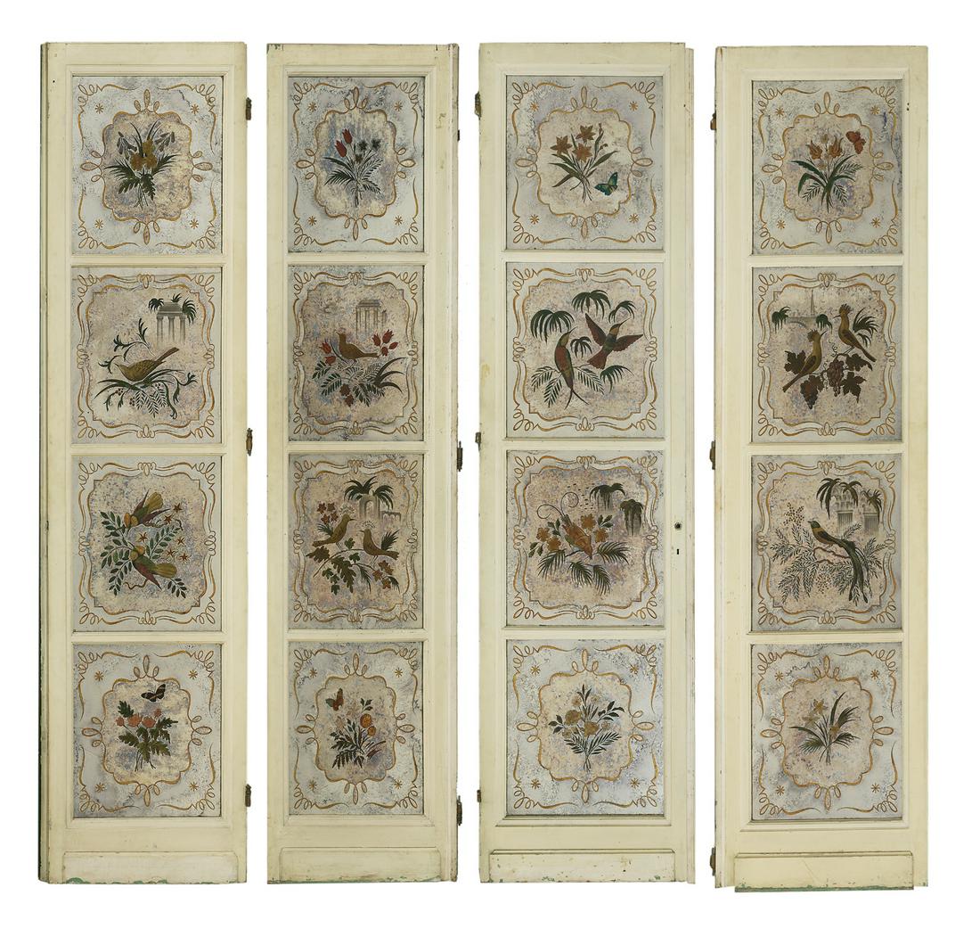 Impressive Four-Panel Screen with Eglomise Panels (1 of 6)