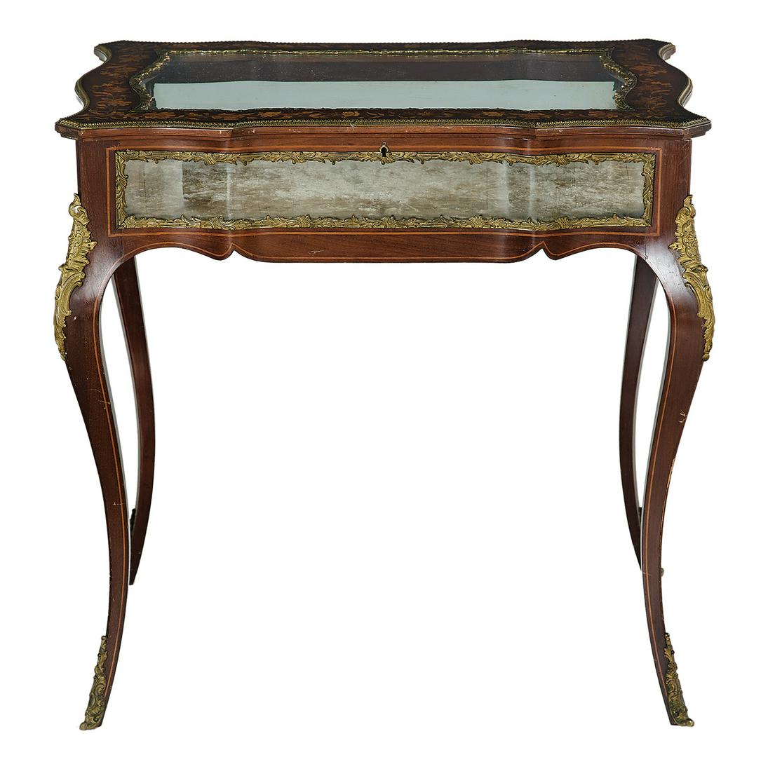 Louis XV-Style Mahogany Vitrine Table (1 of 3)