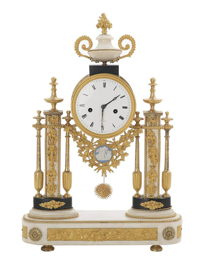 Louis XVI Gilt-Bronze & Marble "Pendule Portique" (1 of 1)