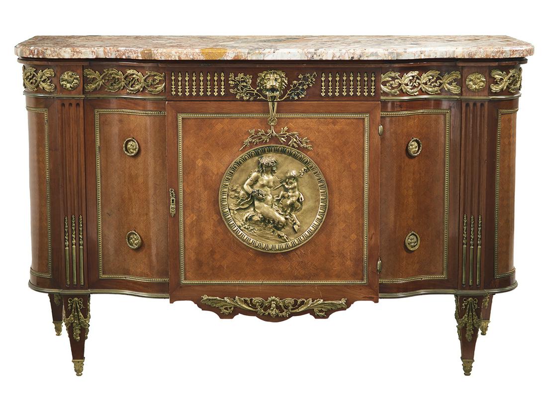 French Kingwood and Marble-Top Cabinet (1 of 3)