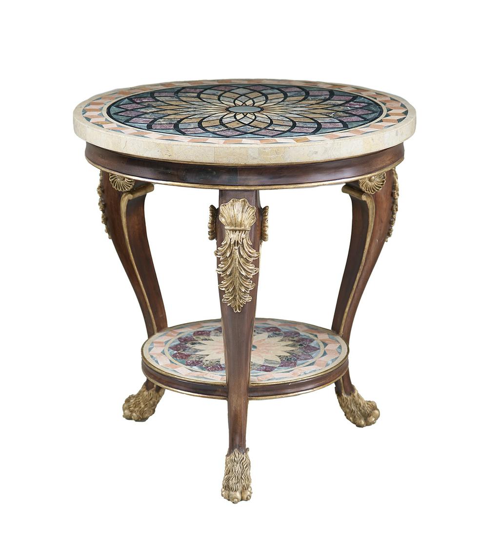 Empire-Style Mahogany and Marble-Top Gueridon (1 of 1)