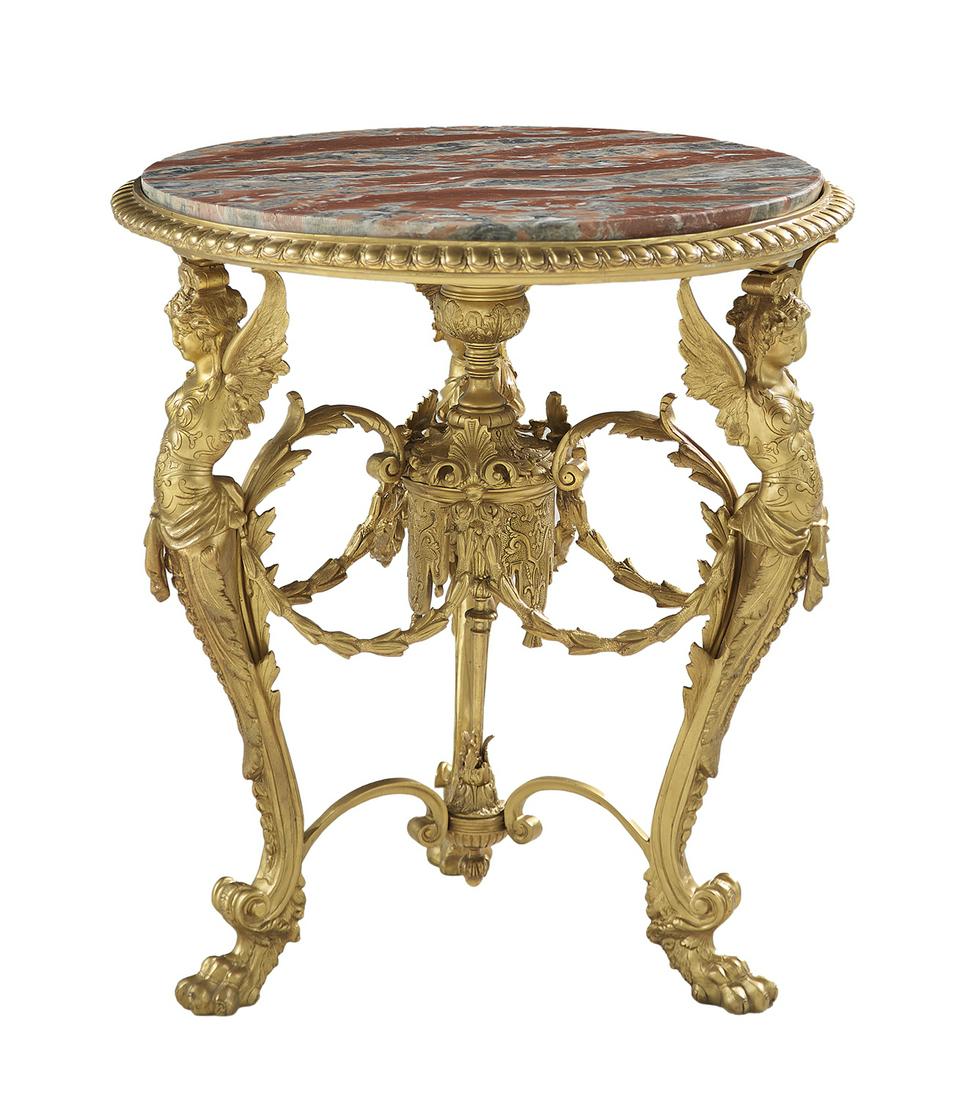 Empire-Style Marble-Top Occasional Table (1 of 1)