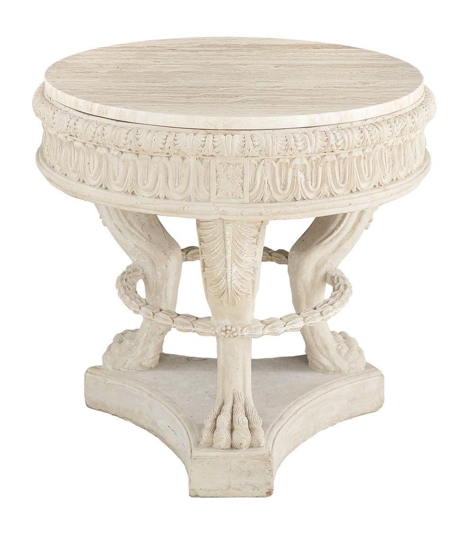 Empire-Style Marble-Top Occasional Table (1 of 1)