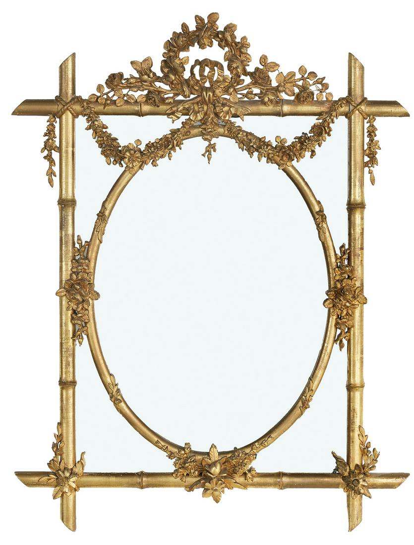 Unusual French Belle Epoque Giltwood Mirror (1 of 2)