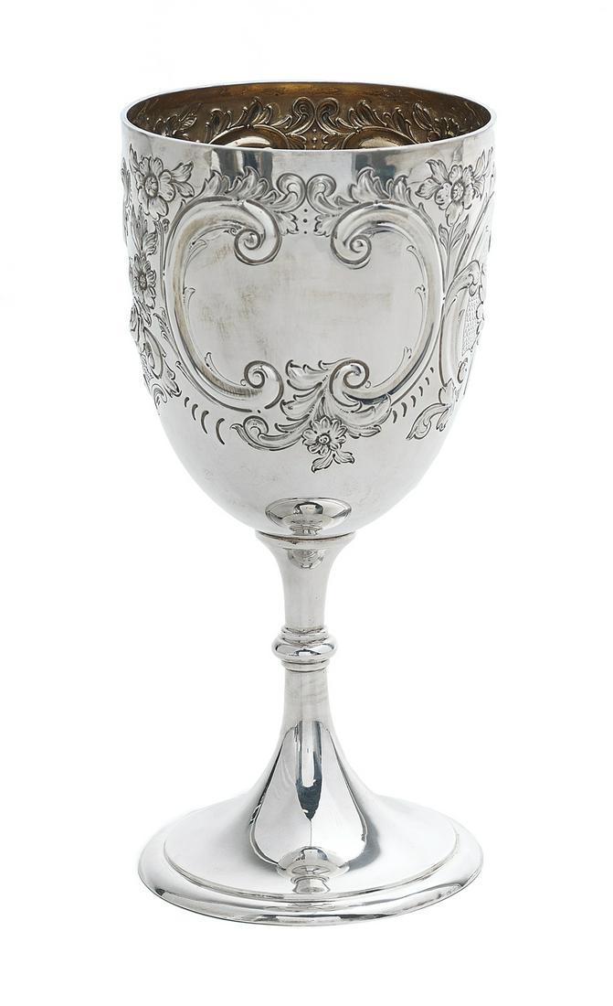 Large Victorian Sterling Silver Goblet (1 of 2)
