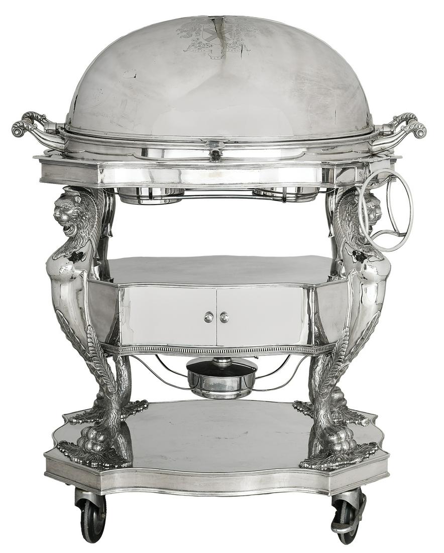 Impressive English Silverplate Roast Beef Trolley (1 of 4)